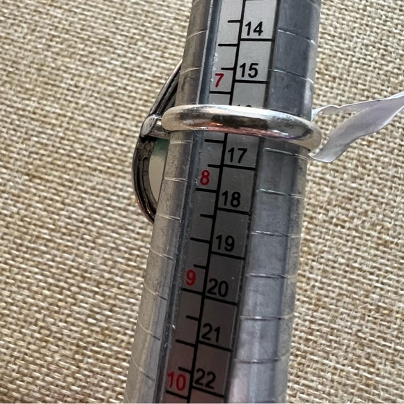 New Green Dendritic Dendrite Opal Stone Silver Overlay Ring 7.25 - 7.5 - Picture 6 of 7